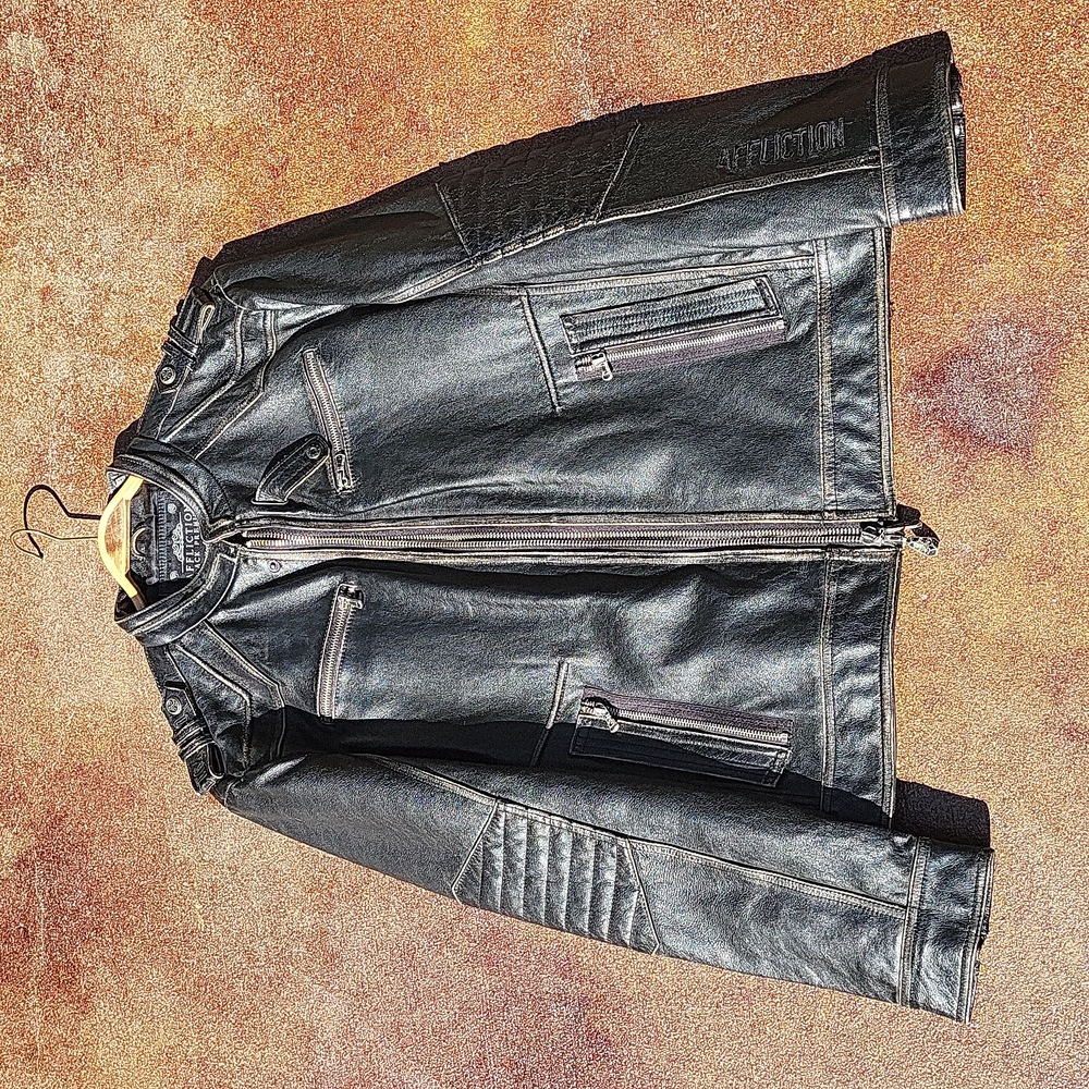 Affliction Black Premium Limited Edition #332 XL Leather Jacket